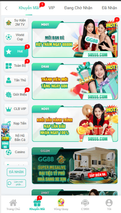 Chương trình khuyến mãi siêu khủng tại ggg88